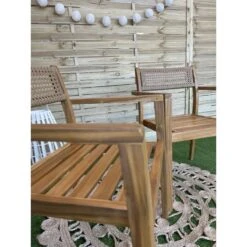 Lot De 2 Chaises NORA De Jardin En Bois D'acacia Et Résine Tressée 15 Lot De 2 Chaises NORA De Jardin En Bois D'acacia Et Résine Tressée -Mobilia Soldes 2 fauteuils de jardin nora en bois d acacia et cannage coloris naturel 6