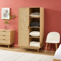 Armoire AMANA Effet Chêne Et Cannage Rotin 1 Porte H170 Cm 11 Armoire AMANA Effet Chêne Et Cannage Rotin 1 Porte H170 Cm -Mobilia Soldes armoire amana effet chene et cannage rotin 1 porte h170 cm 1