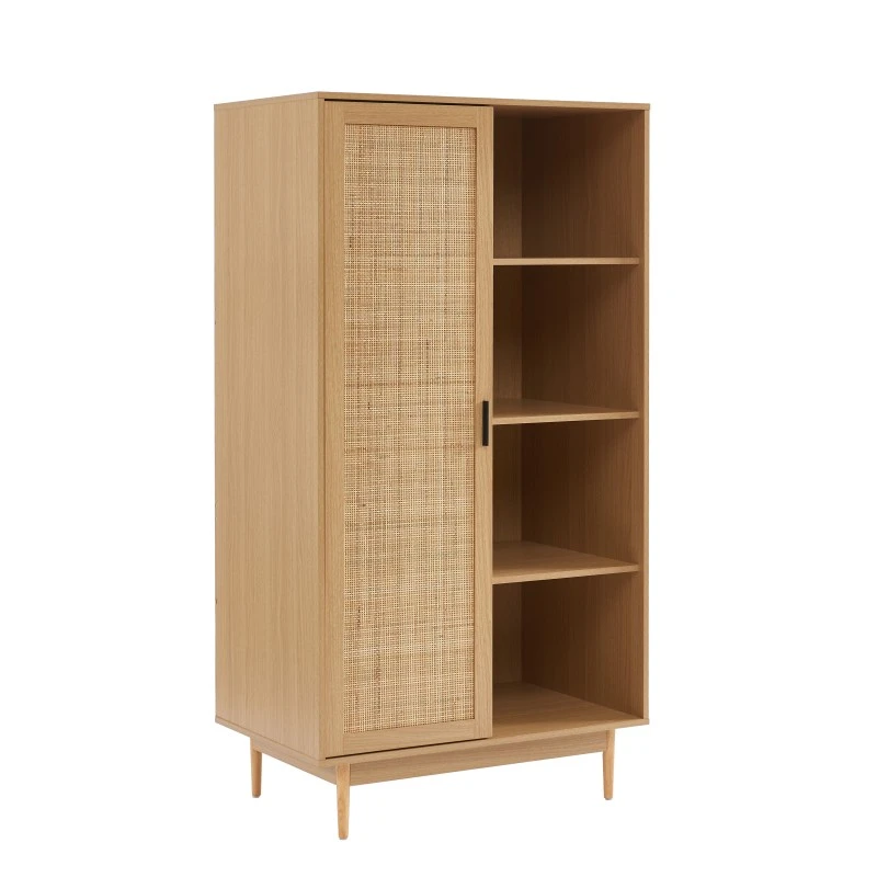 Armoire AMANA Effet Chêne Et Cannage Rotin 1 Porte H170 Cm 7 Armoire AMANA Effet Chêne Et Cannage Rotin 1 Porte H170 Cm – Image 5