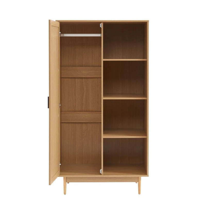 Armoire AMANA Effet Chêne Et Cannage Rotin 1 Porte H170 Cm 9 Armoire AMANA Effet Chêne Et Cannage Rotin 1 Porte H170 Cm – Image 7