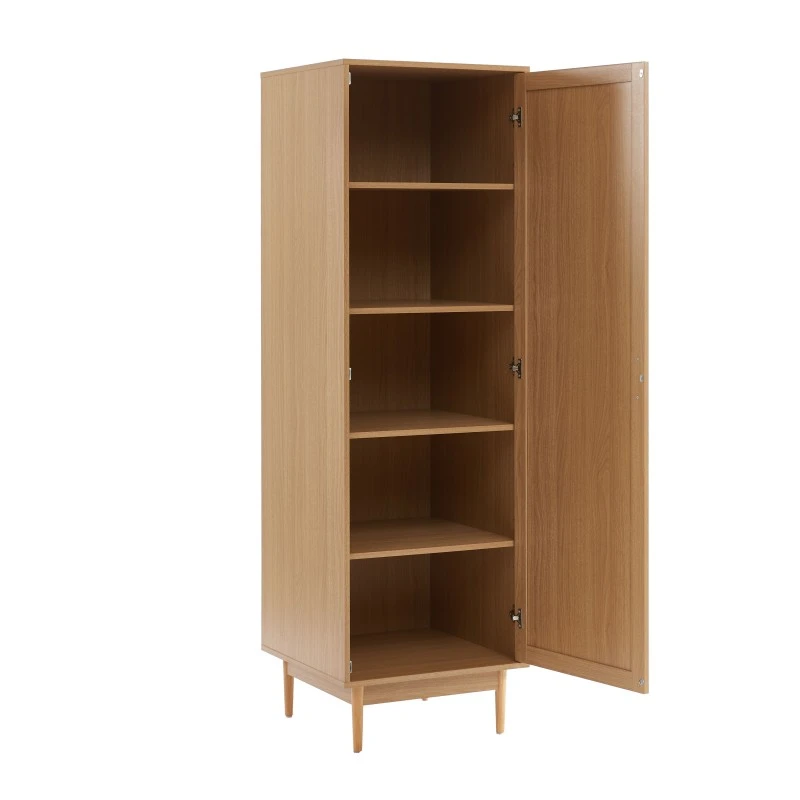 Armoire AMANA Effet Chêne Et Cannage Rotin 1 Porte H180cm 7 Armoire AMANA Effet Chêne Et Cannage Rotin 1 Porte H180cm – Image 5
