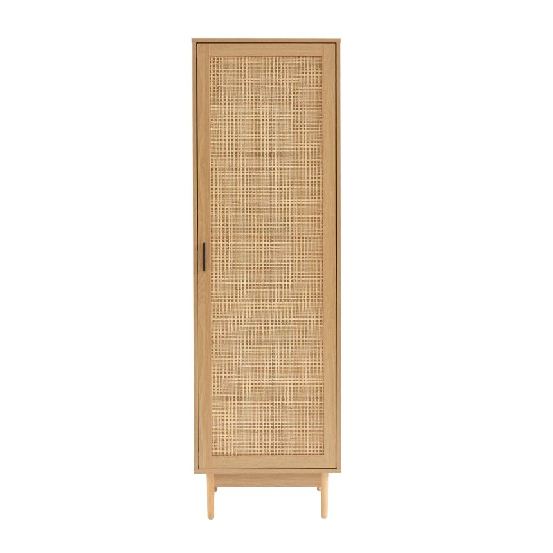 Armoire AMANA Effet Chêne Et Cannage Rotin 1 Porte H180cm 8 Armoire AMANA Effet Chêne Et Cannage Rotin 1 Porte H180cm – Image 6