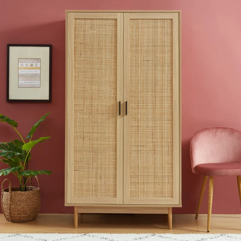 Armoire AMANA Cannage Rotin 2 Portes 90cm 3 Armoire AMANA Cannage Rotin 2 Portes 90cm
