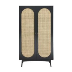 Armoire ANATOLE Noir Et Cannage Rotin 11 Armoire ANATOLE Noir Et Cannage Rotin -Mobilia Soldes armoire anatole noir et cannage rotin 2