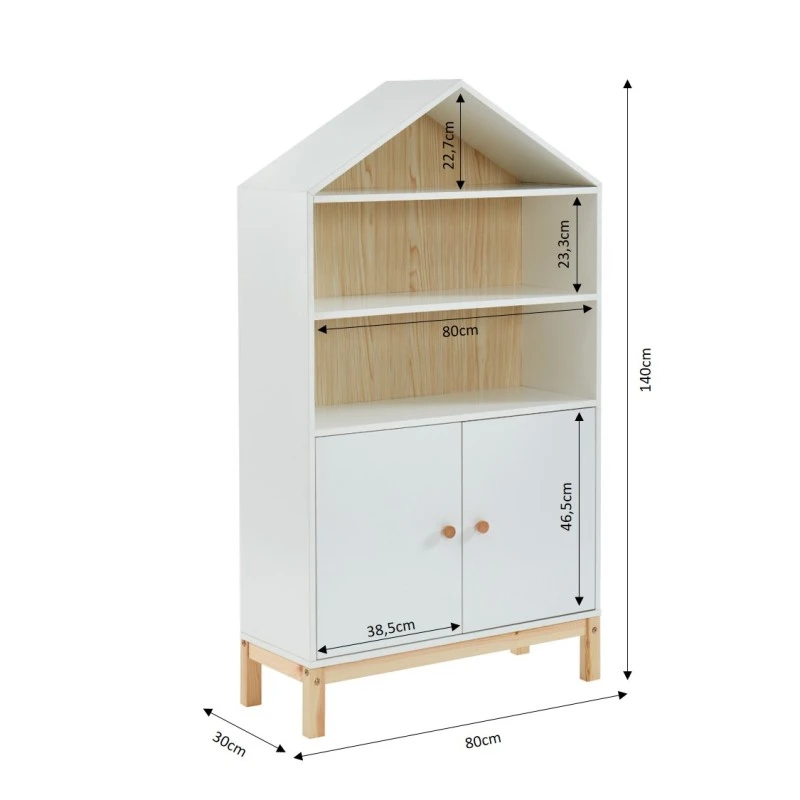 Armoire TINY Blanc 2 Portes 80cm 4 Armoire TINY Blanc 2 Portes 80cm – Image 2