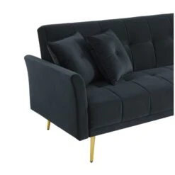 Canapé D'angle AROMA Convertible Velours Noir 5 Places 13 Canapé D'angle AROMA Convertible Velours Noir 5 Places -Mobilia Soldes aromaancvvvnr canape 5 places 4