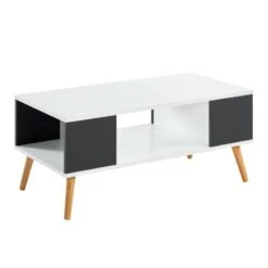 Table Basse BABETTE Blanc Et Gris Anthracite 2 Niches 11 Table Basse BABETTE Blanc Et Gris Anthracite 2 Niches -Mobilia Soldes babette 12 table basse 3