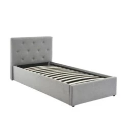 Lit Coffre Enfant BAHIA Tissu Gris 90x190 Sommier Inclus 11 Lit Coffre Enfant BAHIA Tissu Gris 90x190 Sommier Inclus -Mobilia Soldes bahia lit coffre 90 gris 2