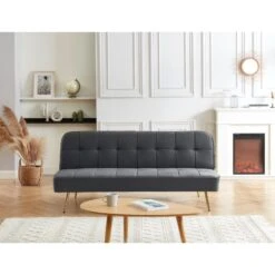 Banquette AROMA Convertible En Velours Anthracite 3 Places