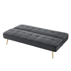 Banquette AROMA Convertible En Velours Anthracite 3 Places 12 Banquette AROMA Convertible En Velours Anthracite 3 Places -Mobilia Soldes banquette aroma en velours anthracite 3 places convertible 3