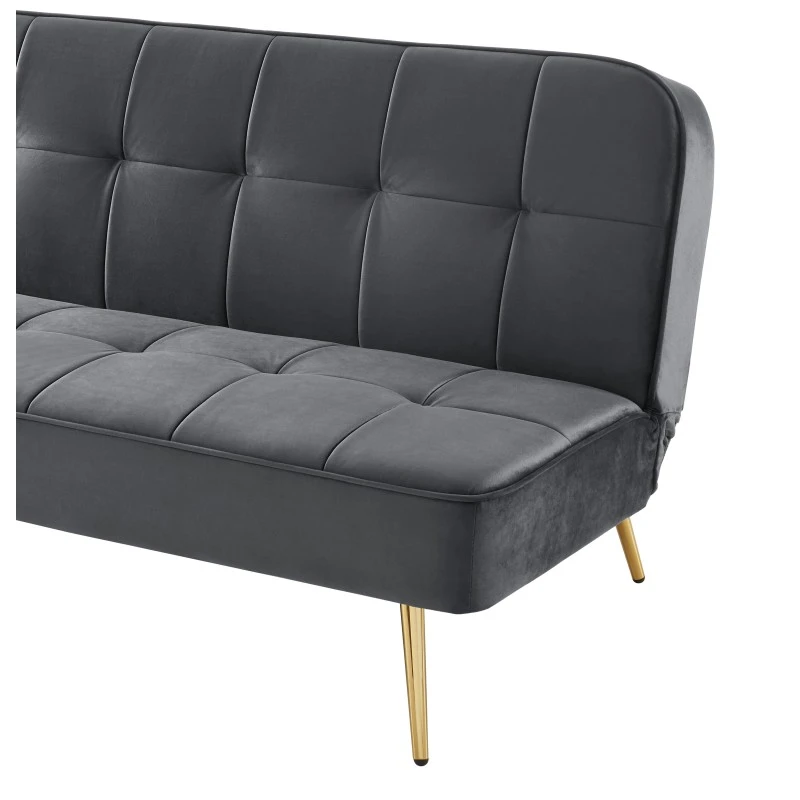 Banquette AROMA Convertible En Velours Anthracite 3 Places 8 Banquette AROMA Convertible En Velours Anthracite 3 Places – Image 6