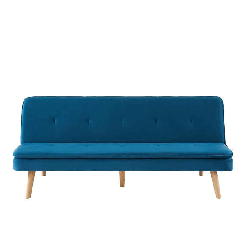 Banquette ELIO Convertible Velours Bleu 3 Places 4 Banquette ELIO Convertible Velours Bleu 3 Places – Image 2