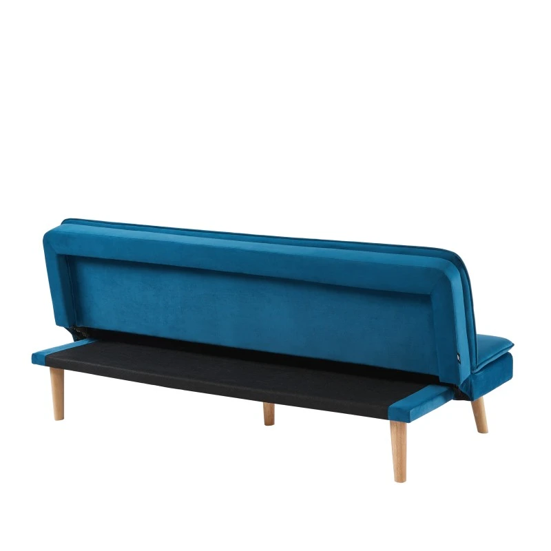 Banquette ELIO Convertible Velours Bleu 3 Places 7 Banquette ELIO Convertible Velours Bleu 3 Places – Image 5