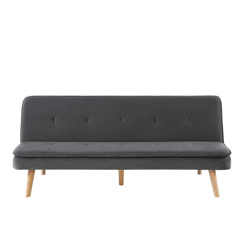 Banquette ELIO Convertible Velours Gris 3 Places 4 Banquette ELIO Convertible Velours Gris 3 Places – Image 2