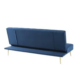 Banquette LINA Convertible Velours Bleu 3 Places 14 Banquette LINA Convertible Velours Bleu 3 Places -Mobilia Soldes banquette lina convertible velours bleu nuit 3 places 4