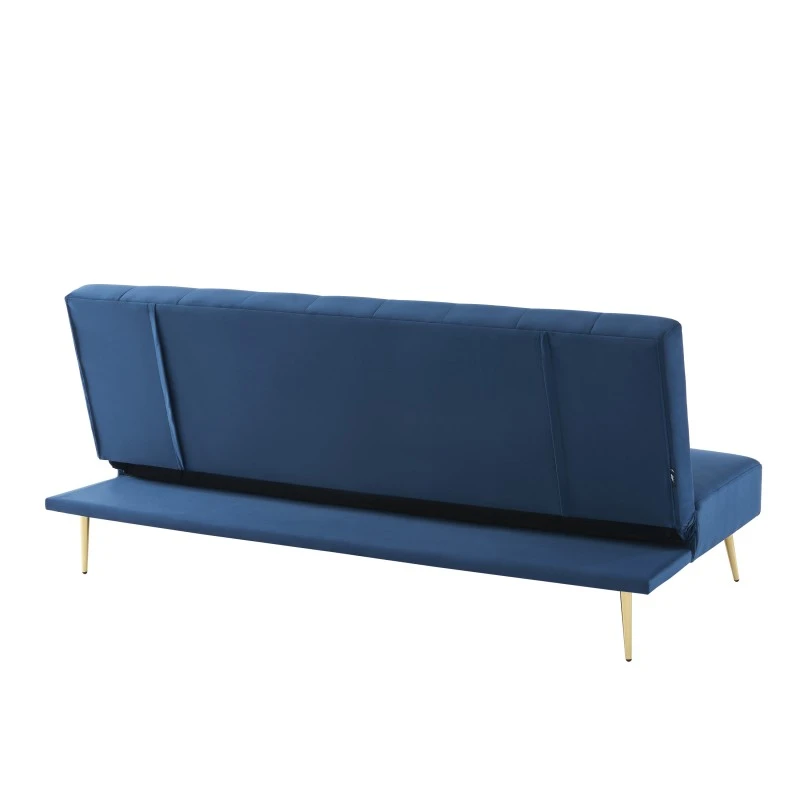 Banquette LINA Convertible Velours Bleu 3 Places 7 Banquette LINA Convertible Velours Bleu 3 Places – Image 5