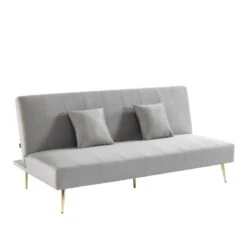 Banquette LINA Convertible Velours Gris Clair 3 Places 11 Banquette LINA Convertible Velours Gris Clair 3 Places -Mobilia Soldes banquette lina convertible velours gris clair 3 places 2