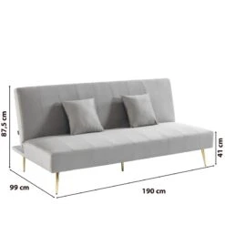 Banquette LINA Convertible Velours Gris Clair 3 Places 15 Banquette LINA Convertible Velours Gris Clair 3 Places -Mobilia Soldes banquette lina convertible velours gris clair 3 places 6