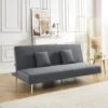 Banquette LINA Convertible Velours Gris Souris 3 Places 2 Banquette LINA Convertible Velours Gris Souris 3 Places -Mobilia Soldes banquette lina convertible velours gris souris 3 places