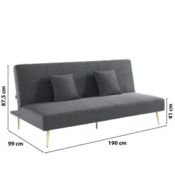 Banquette LINA Convertible Velours Gris Souris 3 Places 16 Banquette LINA Convertible Velours Gris Souris 3 Places -Mobilia Soldes banquette lina convertible velours gris souris 3 places 6