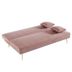 Banquette LINA Convertible Velours Rose Poudré 3 Places 13 Banquette LINA Convertible Velours Rose Poudré 3 Places -Mobilia Soldes banquette lina convertible velours rose poudre 3 places 3