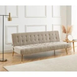 Banquette NINO Convertible Velours Côtelé Beige