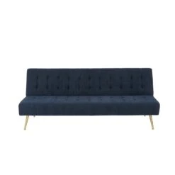 Mobilia Soldes -Mobilia Soldes banquette nino convertible velours cotele bleu fonce 1