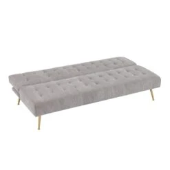 Banquette NINO Convertible Velours Côtelé Gris Clair 11 Banquette NINO Convertible Velours Côtelé Gris Clair -Mobilia Soldes banquette nino convertible velours cotele grege 3