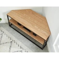 Meuble Tv D'angle BRIXTON Placage Frêne 2 étagères 120cm 12 Meuble Tv D'angle BRIXTON Placage Frêne 2 étagères 120cm -Mobilia Soldes brixton09 meuble tv 2 etageres bois et noir 2