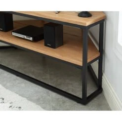Meuble Tv D'angle BRIXTON Placage Frêne 2 étagères 120cm 13 Meuble Tv D'angle BRIXTON Placage Frêne 2 étagères 120cm -Mobilia Soldes brixton09 meuble tv 2 etageres bois et noir 3