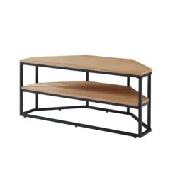 Meuble Tv D'angle BRIXTON Placage Frêne 2 étagères 120cm 14 Meuble Tv D'angle BRIXTON Placage Frêne 2 étagères 120cm -Mobilia Soldes brixton09 meuble tv 2 etageres bois et noir 4