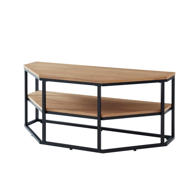 Meuble Tv D'angle BRIXTON Placage Frêne 2 étagères 120cm 10 Meuble Tv D'angle BRIXTON Placage Frêne 2 étagères 120cm – Image 8