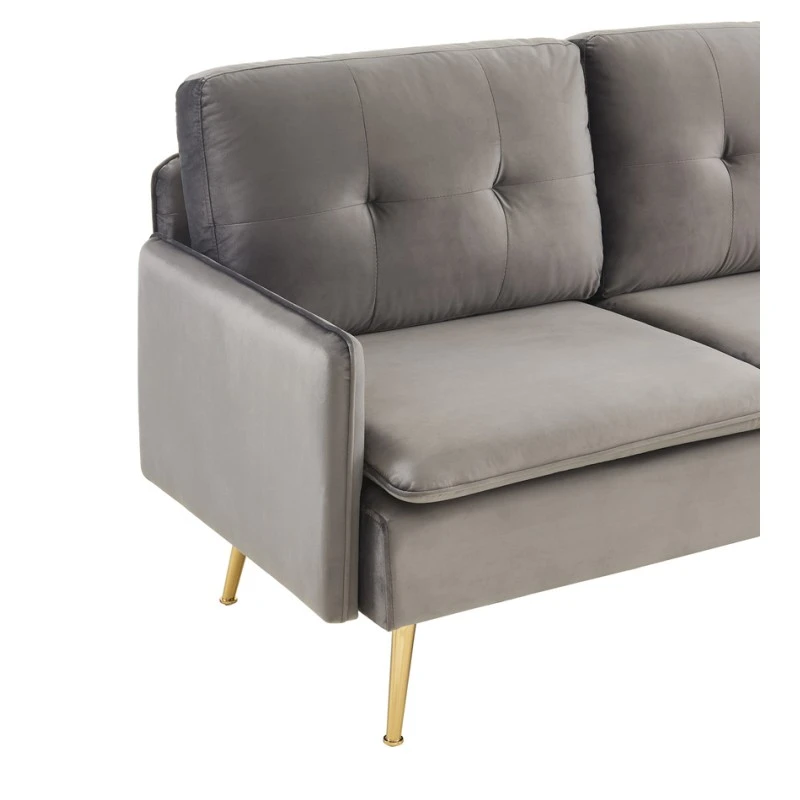 Canapé Droit ADAM Fixe Velours Anthracite 7 Canapé Droit ADAM Fixe Velours Anthracite – Image 5