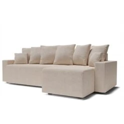 Canapé D'angle ALMA Convertible Tissu Beige 4 Places -Mobilia Soldes canape angle alma convertible tissu beige 4 places 2