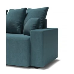 Canapé D'angle ALMA Convertible Tissu Bleu Paon 4 Places -Mobilia Soldes canape angle alma convertible tissu bleu paon 4 places 6