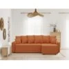 Canapé D'angle ALMA Convertible Tissu Rouille 4 Places -Mobilia Soldes canape angle alma convertible tissu rouille 4 places