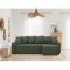 Canapé D'angle ALMA Convertible Tissu Vert 4 Places 1 Canapé D'angle ALMA Convertible Tissu Vert 4 Places -Mobilia Soldes canape angle alma convertible tissu vert 4 places