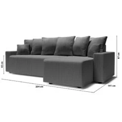 Canapé D'angle ALMA Convertible Velours Côtelé Gris Souris 4 Places 21 Canapé D'angle ALMA Convertible Velours Côtelé Gris Souris 4 Places -Mobilia Soldes canape angle alma convertible velours cotele gris souris 4 places 9