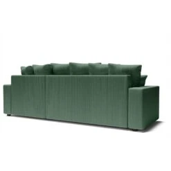 Canapé D'angle ALMA Convertible Velours Côtelé Vert 4 Places -Mobilia Soldes canape angle alma convertible velours cotele vert 4 places 5