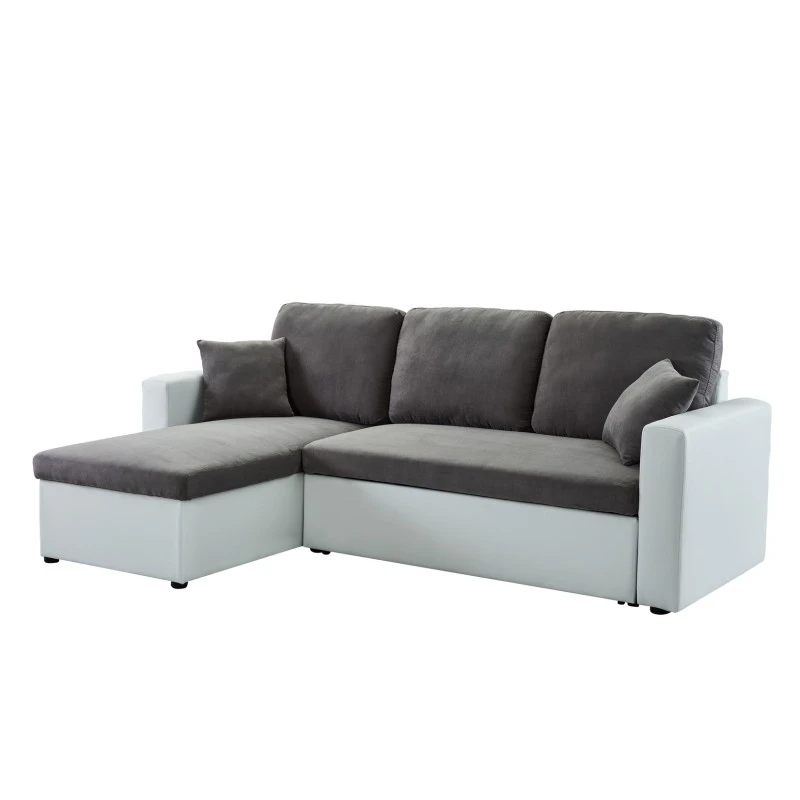 Canapé D'angle ASPEN Gris Et Blanc 4 Accroches 5 Canapé D'angle ASPEN Gris Et Blanc 4 Accroches – Image 3