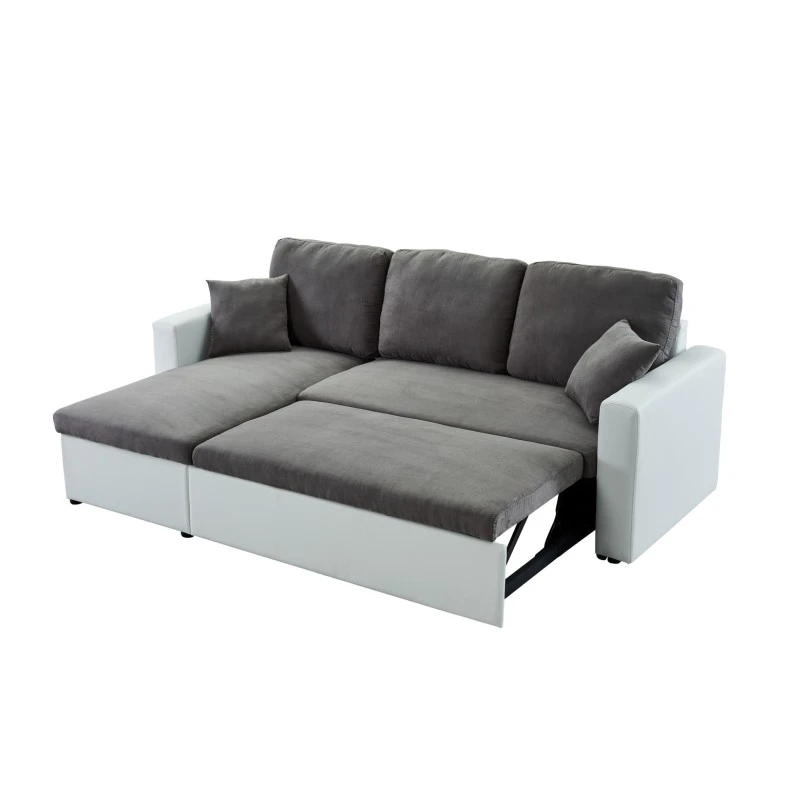 Canapé D'angle ASPEN Gris Et Blanc 4 Accroches 6 Canapé D'angle ASPEN Gris Et Blanc 4 Accroches – Image 4