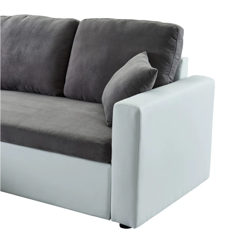 Canapé D'angle ASPEN Gris Et Blanc 4 Accroches 8 Canapé D'angle ASPEN Gris Et Blanc 4 Accroches – Image 6