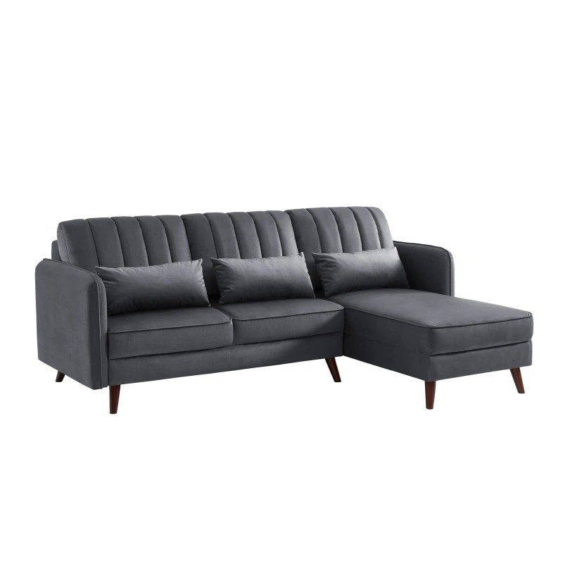 Canapé D'angle IDAHO Tissu Anthracite Fixe 4 Canapé D'angle IDAHO Tissu Anthracite Fixe – Image 2