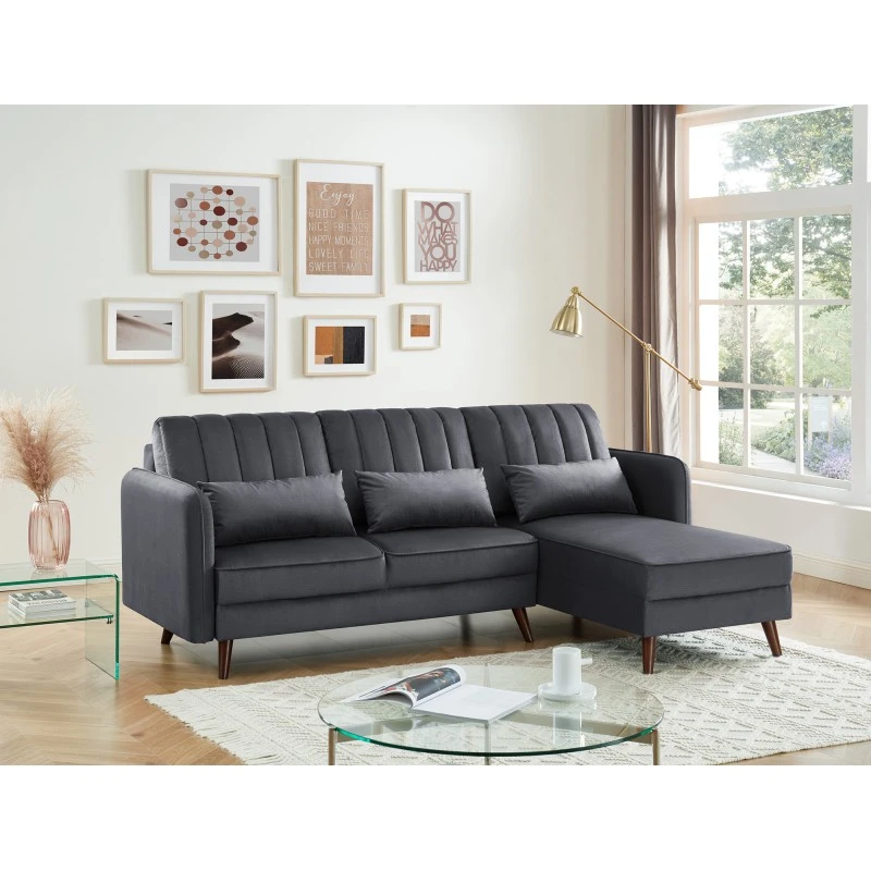 Canapé D'angle IDAHO Tissu Anthracite Fixe 7 Canapé D'angle IDAHO Tissu Anthracite Fixe – Image 5