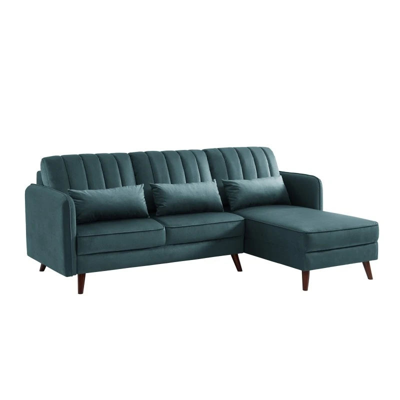 Canapé D'angle IDAHO Tissu Bleu Vert Fixe 4 Canapé D'angle IDAHO Tissu Bleu Vert Fixe – Image 2