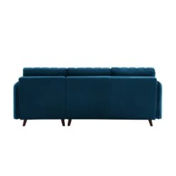 Canapé D'angle IDAHO En Velours Bleu Fixe 11 Canapé D'angle IDAHO En Velours Bleu Fixe -Mobilia Soldes canape angle idaho velours bleu angle fixe 3