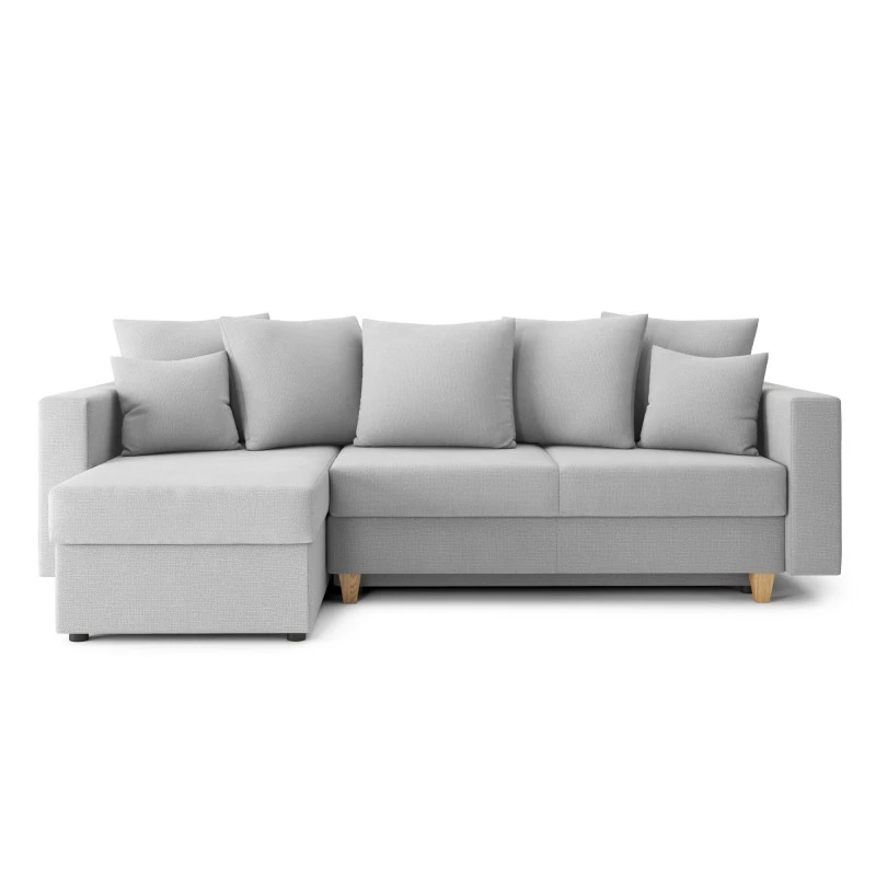 Canapé D'angle KRISTI Convertible Tissu Gris 4 Places 4 Canapé D'angle KRISTI Convertible Tissu Gris 4 Places – Image 2