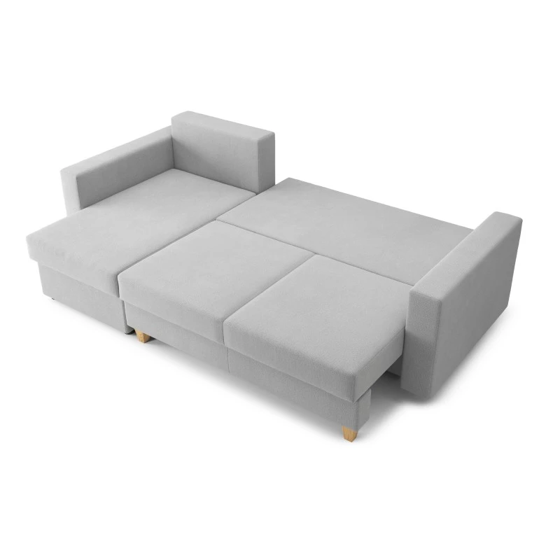 Canapé D'angle KRISTI Convertible Tissu Gris 4 Places 6 Canapé D'angle KRISTI Convertible Tissu Gris 4 Places – Image 4