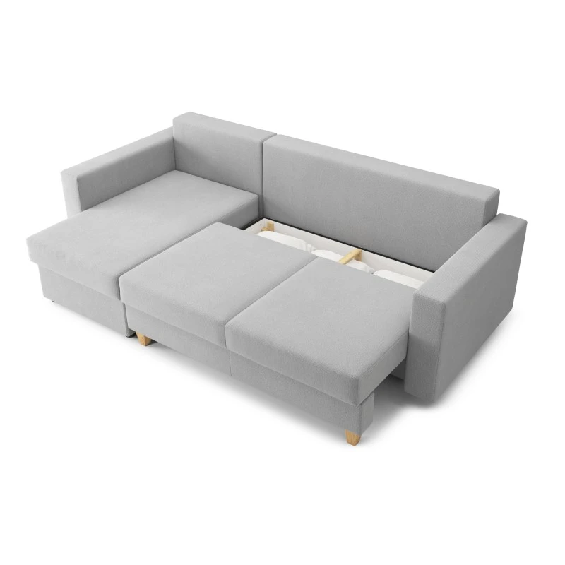 Canapé D'angle KRISTI Convertible Tissu Gris 4 Places 7 Canapé D'angle KRISTI Convertible Tissu Gris 4 Places – Image 5