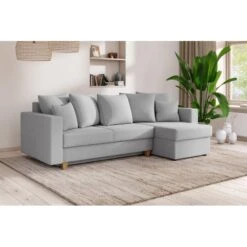 Canapé D'angle KRISTI Convertible Tissu Gris 4 Places 20 Canapé D'angle KRISTI Convertible Tissu Gris 4 Places -Mobilia Soldes canape angle kristi convertible tissu gris 4 places 8